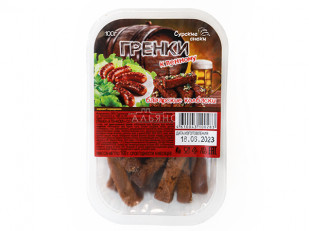 Картофель «Бруто» черный перец 70 гр.: Сурские гренки Баварские колбаски (100 гр)